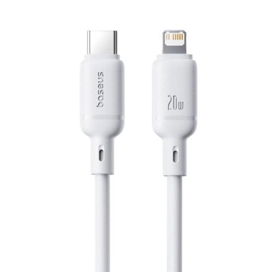 Câble Baseus Silky Series USB-C Lightning 20W 2m Silicone Blanc