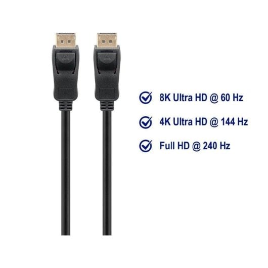 Câble DisplayPort Ewent EC1416 8K 60Hz 2m Noir HDR 40 Gbit/s