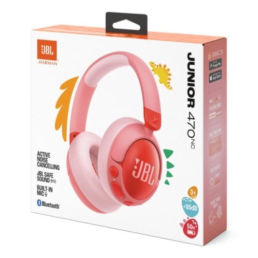 Auriculaires JBL Junior 470NC sans fil Bluetooth avec Réduction de Bruit Active pour enfants Rose