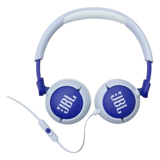 Auriculares JBL Junior 320 com fio Jack 3.5 mm para crianças com microfone azul