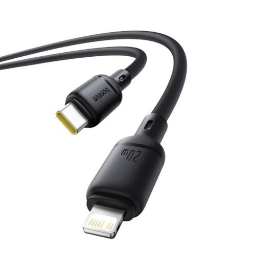 Câble Baseus Silky Series USB-C Lightning Silicone 20W 2m Noir