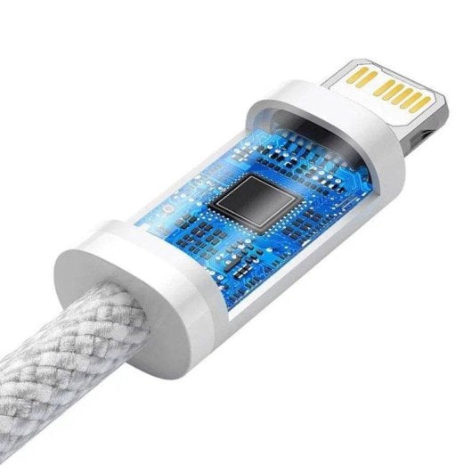 Câble Lightning Baseus CALD000102 2m USB-C 20W Nylon Blanc