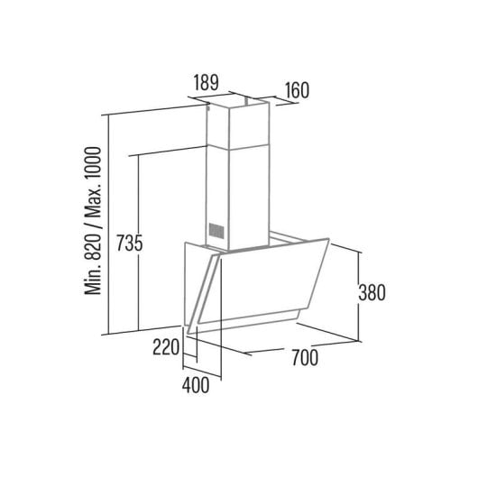 Campana extractora CATA JUNO+ 7000 GBK Conducción 90 cm con control táctil