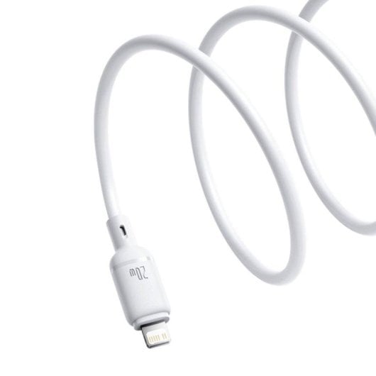 Câble Baseus Silky Series USB-C Lightning 1m PD 20W Silicone Blanc