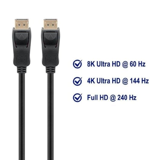 Câble DisplayPort Ewent EC1417 2.0 8K 60Hz 2m Noir