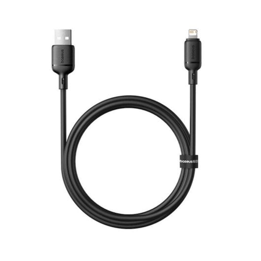 Cabo Baseus Silky Series USB-A Lightning 1m 2.4A Preta alta resistência