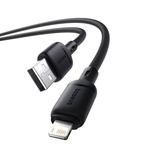 Cabo Baseus Silky Series USB-A Lightning 1m 2.4A Preta alta resistência