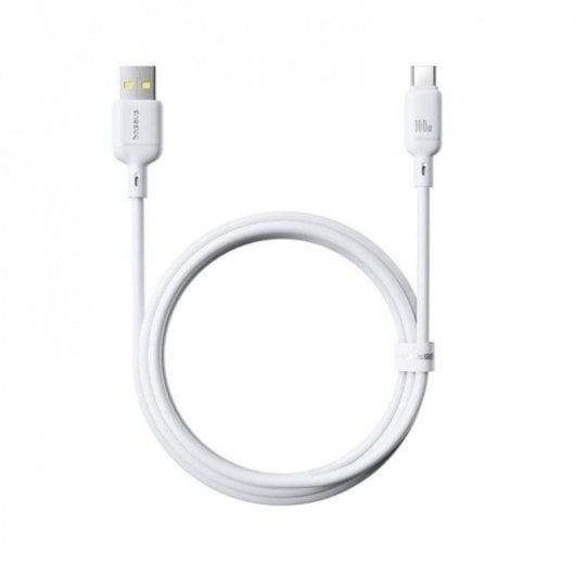 Câble Baseus Silky Series USB-A vers USB-C PD 100W 1m Blanc
