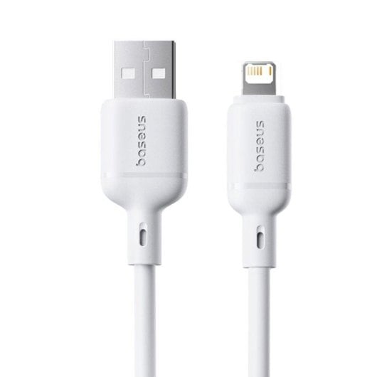 Cabo Baseus Silky Series USB-A Lightning 2.4A 1m Branco alta resistência