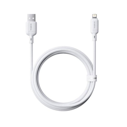 Cabo Baseus Silky Series USB-A Lightning 2.4A 1m Branco alta resistência