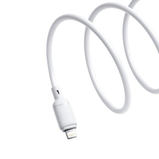 Cabo Baseus Silky Series USB-A Lightning 2.4A 1m Branco alta resistência