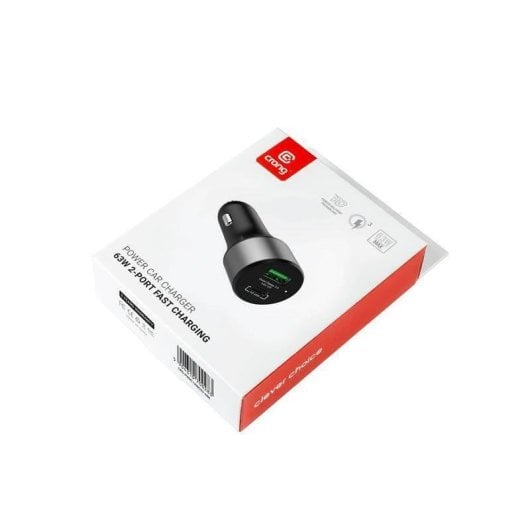 Chargeur voiture Crong CRG-PWRC-USBC63-BLK 63W USB-C PD QC3.0 Noir