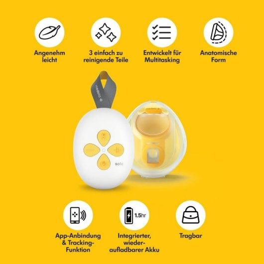 Extracteur de lait Medela Solo Électrique Conception compacte Blanc Jaune