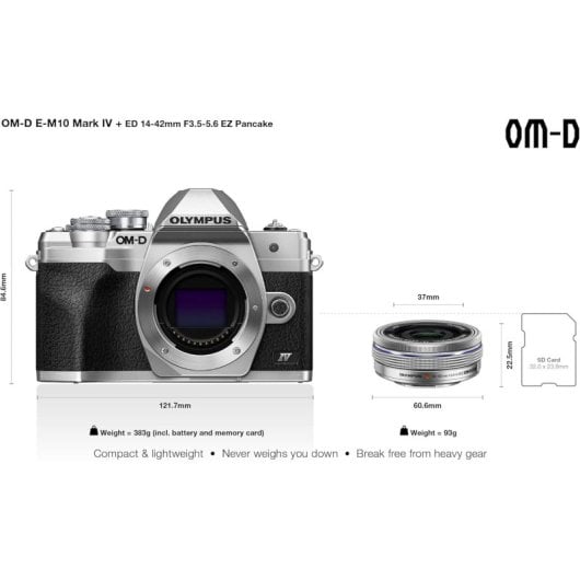 Appareil photo Mirrorless Olympus OM-D E-M10 Mark IV 20,3MP 5184x3888 14-42mm WiFi Bluetooth