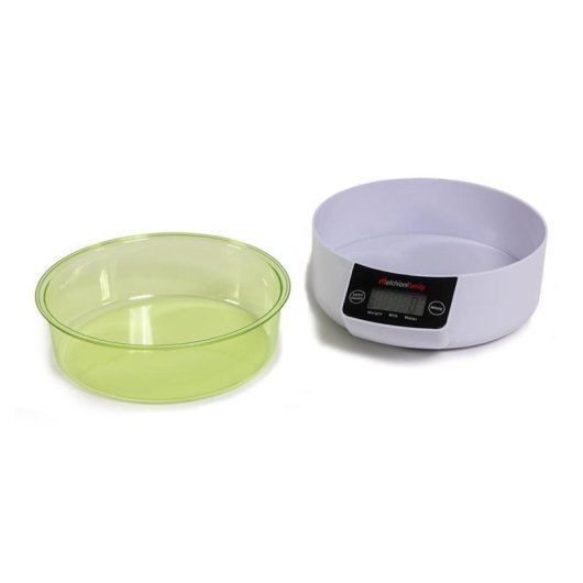 Balance de cuisine MELCHIONI FAMILY Allegra WV 5 kg LCD bol vert blanc