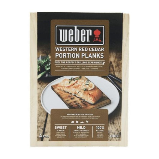 Planche à fumer Weber 17832 cèdre rouge lot de 4 bois naturel
