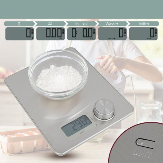 Küchenwaage ProfiCook PC-KW 1263 Edelstahl 5 kg LED Anzeige Tara Funktion