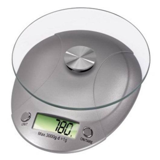 Küchenwaage XAVAX Milla 5 kg Silber LCD Glasoberfläche Tara-Funktion