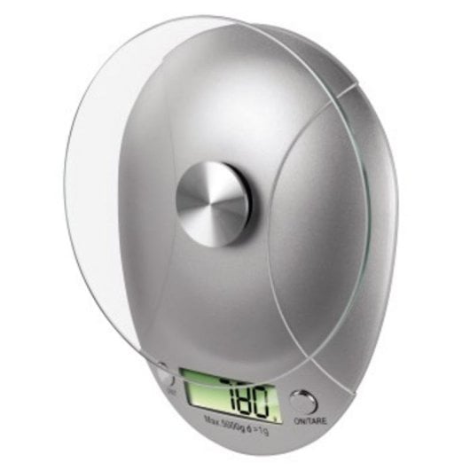 Küchenwaage XAVAX Milla 5 kg Silber LCD Glasoberfläche Tara-Funktion