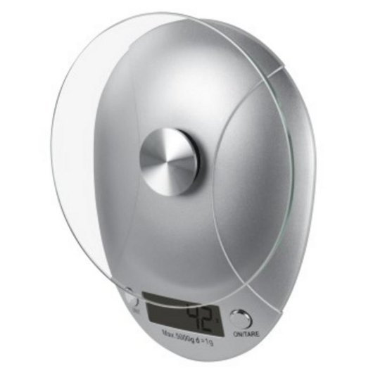 Küchenwaage XAVAX Milla 5 kg Silber LCD Glasoberfläche Tara-Funktion