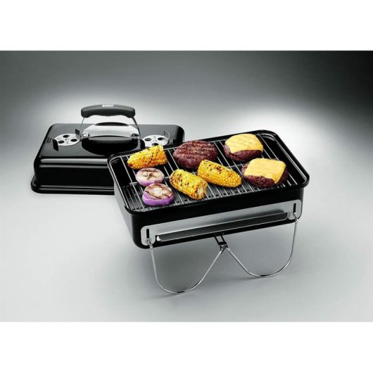 Barbecue WEBER Go-anywhere carvão portátil superfície 420x260 mm preta