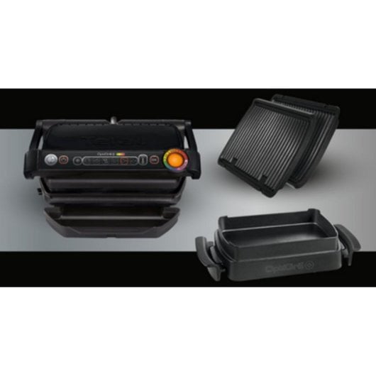 Kontaktgrill Tefal GC7148 OptiGrill 2000 W 600 cm² Edelstahl Schwarz