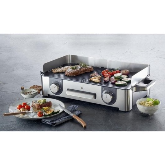 Grelhador WMF Lono Master Grill superfície dupla 2400W Inox Antiadherente
