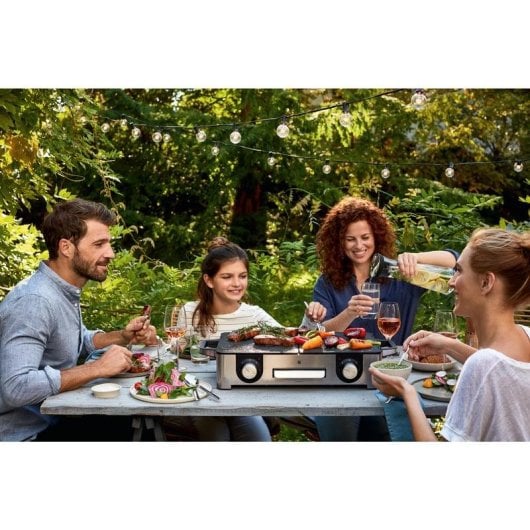 Grelhador WMF Lono Master Grill superfície dupla 2400W Inox Antiadherente