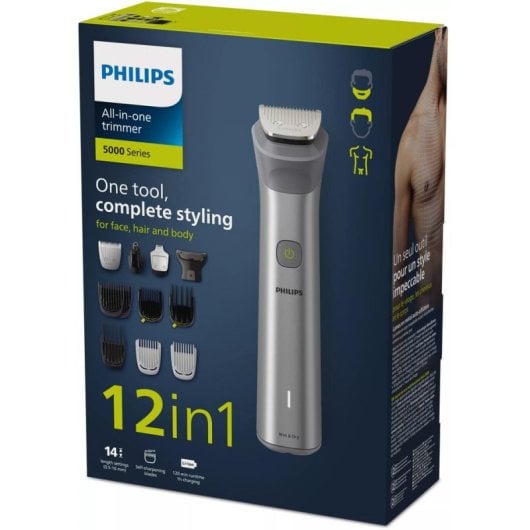 Tondeuse Philips MG5950 12 accessoires acier inoxydable étanche 120 min
