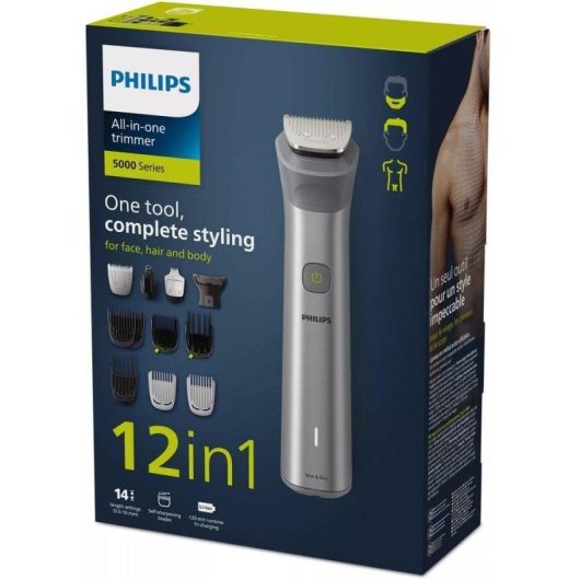 Tondeuse Multifonctionnelle Philips MG5950/15 Sans Fil 14 Niveaux 120min 12 Sabots Etanche