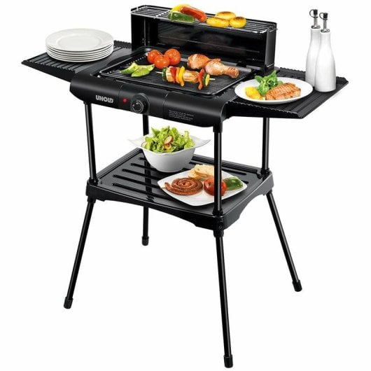 Barbecue elettrica UNOLD 58565 1600W superficie ampia termostato rimovibile nera