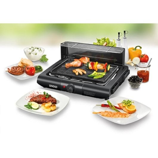 Barbecue elettrica UNOLD 58565 1600W superficie ampia termostato rimovibile nera