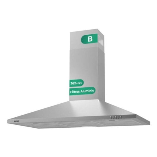 Campana extractora SVAN SCPP901BX Ducted/Recirculating 90cm inox LED