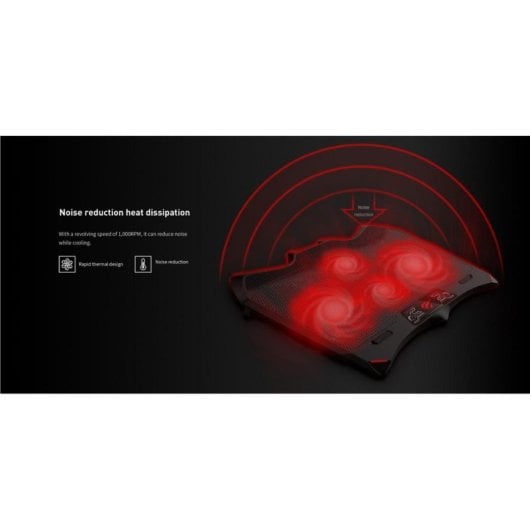 Support de refroidissement Havit F2081 Gaming RGB 4 ventilateurs 11-17 pouces