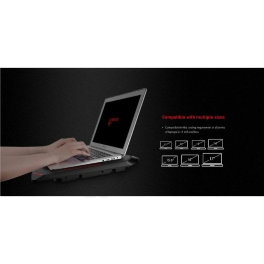 Support de refroidissement Havit F2081 Gaming RGB 4 ventilateurs 11-17 pouces