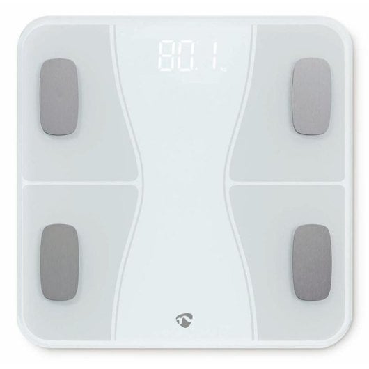 Báscula de baño Nedis SmartLife análisis corporal Bluetooth LED blanca