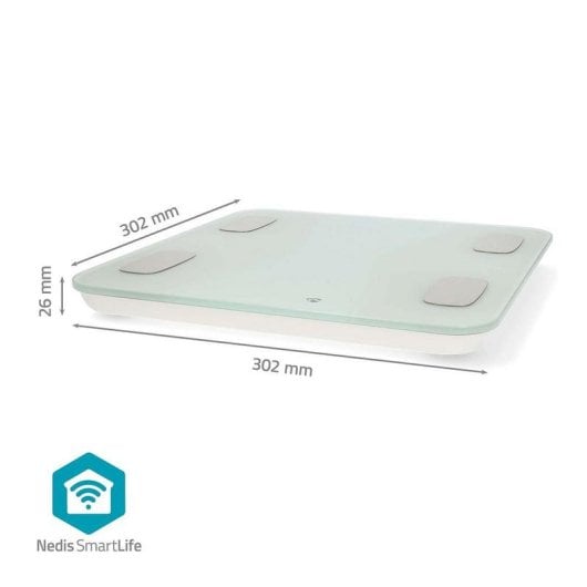 Báscula de baño Nedis SmartLife análisis corporal Bluetooth LED blanca