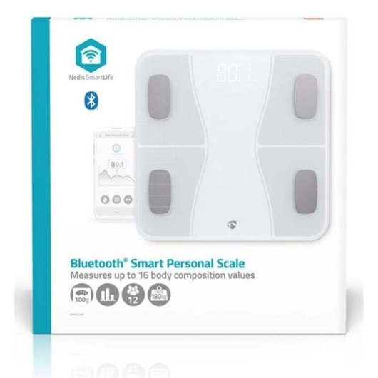 Balance Impédancemètre Nedis SmartLife Jusqu'à 180 kg 16 Indicateurs Bluetooth LED