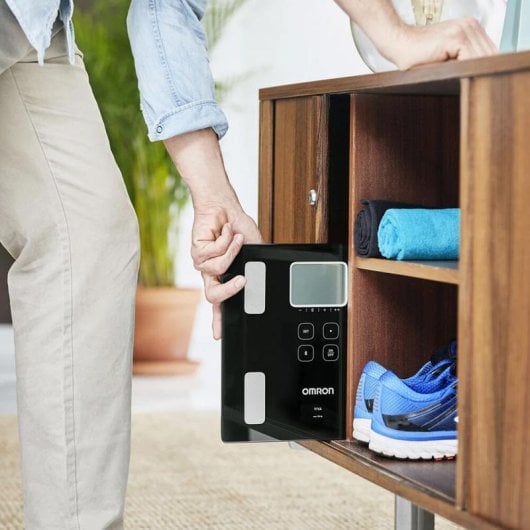 Balança de banho OMRON VIVA HBF-222T-EBK análise corporal 150 kg preta