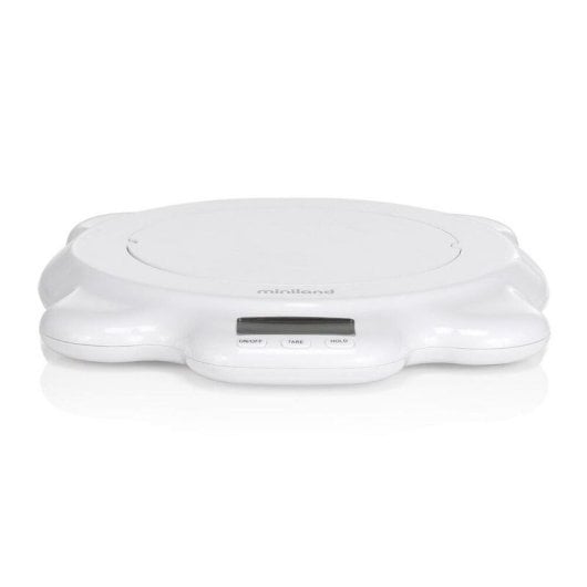 Báscula para bebé Miniland Scaly Up Precisión 50 kg LCD Blanca Memoria Tara Apagado Automático