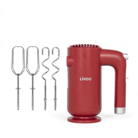 Batidora de mano LIVOO DOP243R 250 W 5 velocidades roja ABS