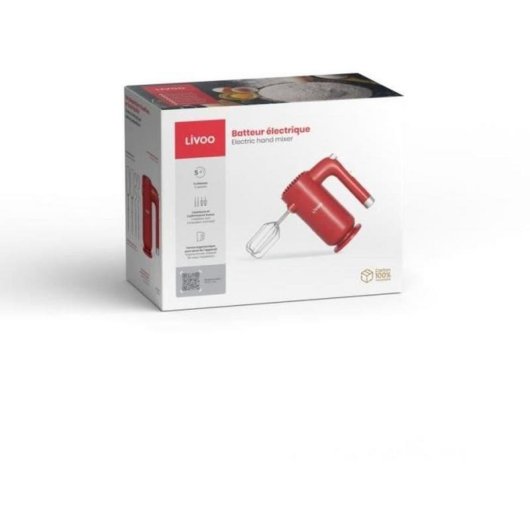 Batidora de mano LIVOO DOP243R 250 W 5 velocidades roja ABS