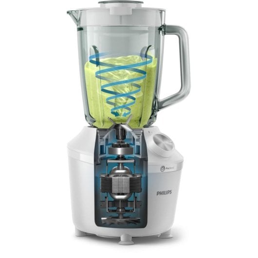 Standmixer Philips 3000 series HR2291/20 600W Glasbehälter 2L Weiß Edelstahl