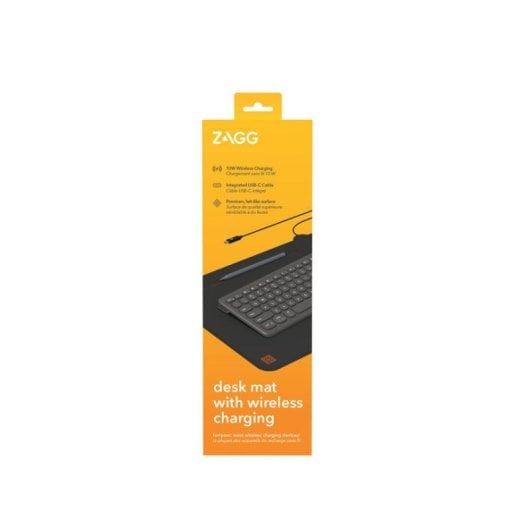 Tapis de bureau Zagg 109913473 Noir XXL charge sans fil 10W USB-C