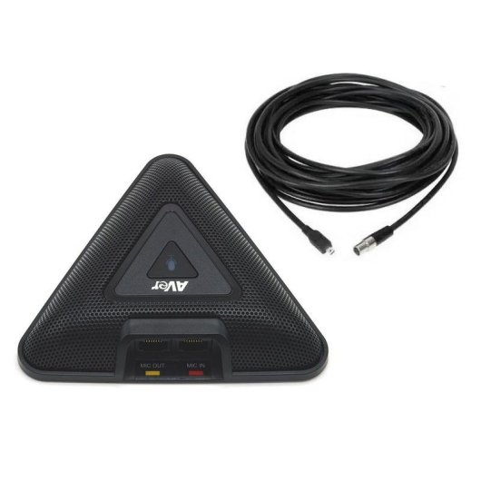 Microphone AVer VB342 Pro extension filaire omnidirectionnel 10 m noir