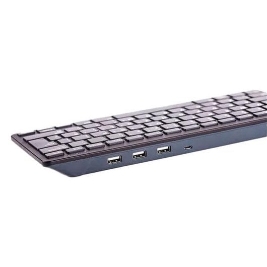 Clavier Raspberry KBOFF-BK avec hub USB filaire AZERTY français Noir