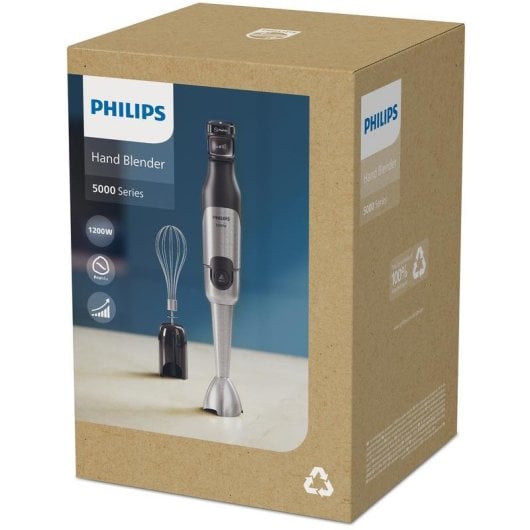 Licuadora PHILIPS 5000 series HR2682/00 1200 W Negra acero inoxidable velocidad variable