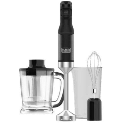 Mixeur plongeant BLACK & DECKER BXHBA1501E 1500 W inox 20 vitesses accessoires