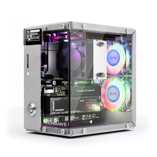 Boîtier Sunfounder Pironman 5 Transparent Écran OLED Refroidissement RGB Raspberry Pi 5