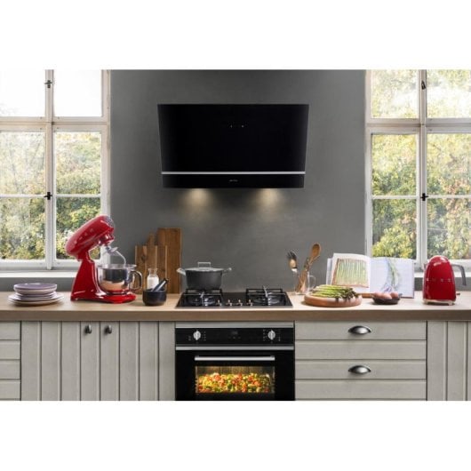 Campana extractora SMEG KV28N Conducción/Recirculación 80cm con control táctil y función turbo